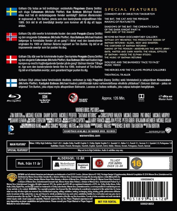 Batman returns / Nyutgåva (Blu-ray)