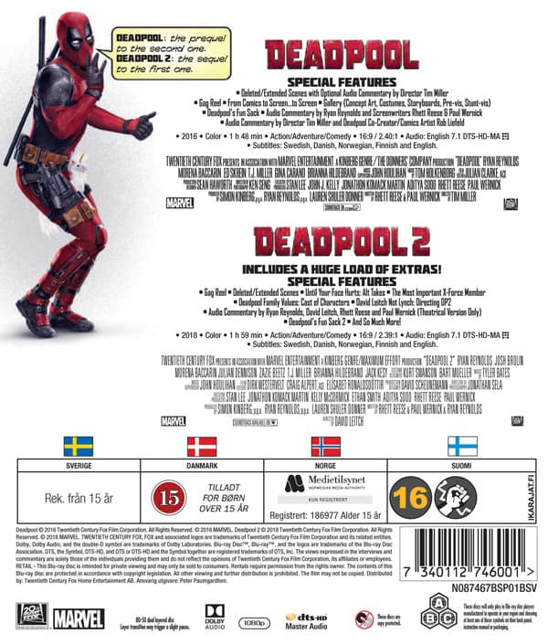 Deadpool 1+2 (2 Blu-ray)