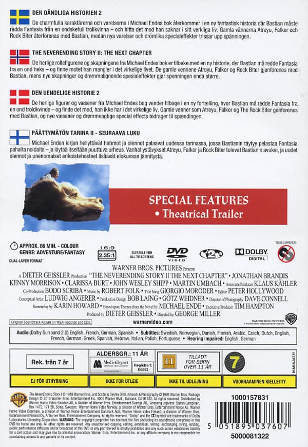 Den oändliga historien 2 / Neverending story II (DVD)