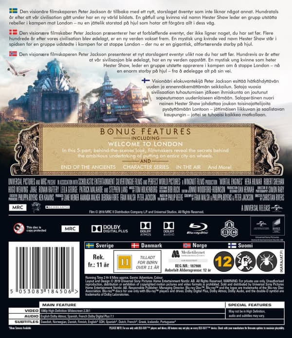 Mortal engines (Blu-ray)