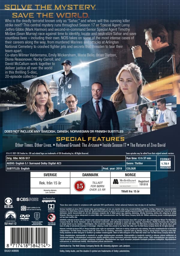 NCIS / Säsong 17 (Ej textad) (5 DVD)