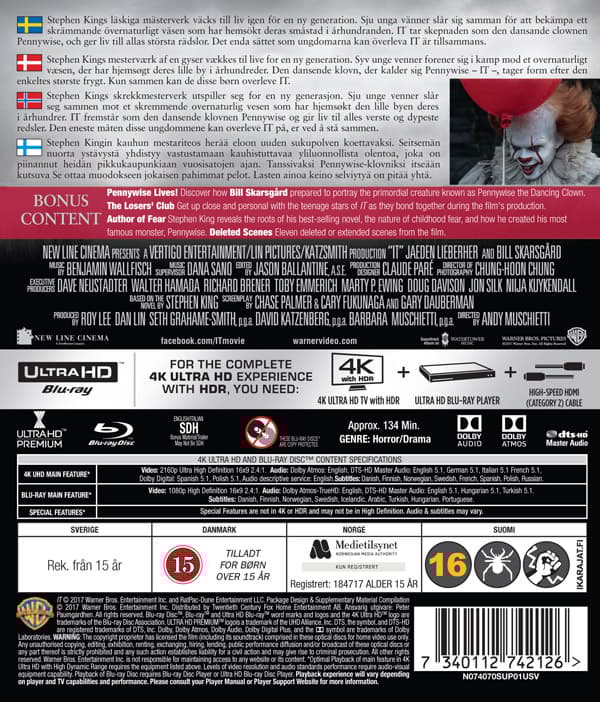 Det / Kapitel 1 (2017) (4K Ultra HD + Blu-ray)