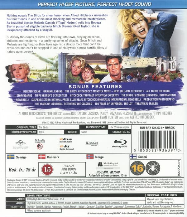 Hitchcock / Fåglarna (Blu-ray)