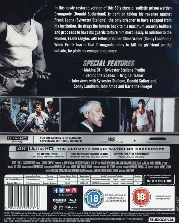 Lock up (Ej svensk text) (4K Ultra HD + Blu-ray)