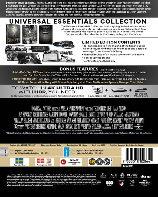 Schindler's list / Limited edition - Steelbook (4K Ultra HD + 2 Blu-ray)