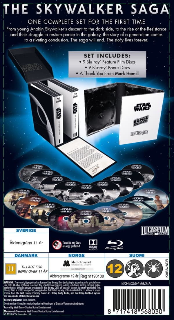 Star Wars - The Skywalker saga (18 Blu-ray)