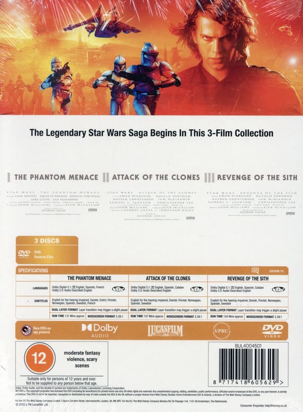 Star Wars Trilogy / Episodes 1-3 (3 DVD)