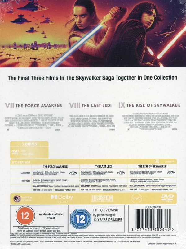 Star Wars Trilogy / Episodes 7-9 (3 DVD)