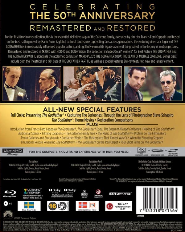 Gudfadern Trilogy / 50th A.E. (4 4K Ultra HD + 5 Blu-ray)