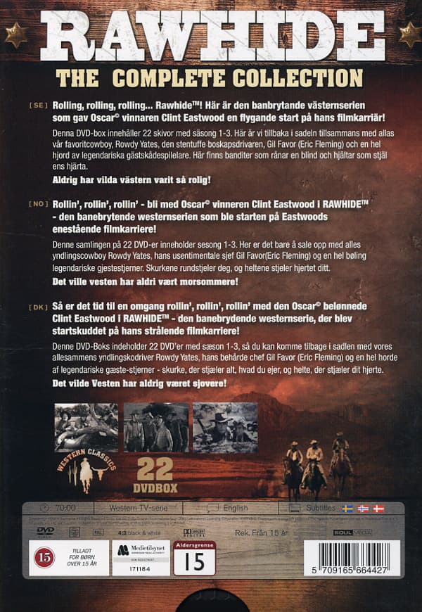 Clint Eastwood / Rawhide (Hela serien) (22 DVD)
