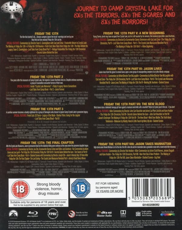 Fredagen den 13:e / 1-8 (Ej svensk text) (6 Blu-ray)