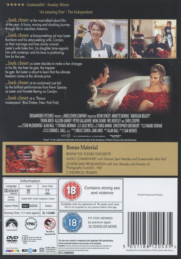 American beauty (Ej svensk text) (DVD)