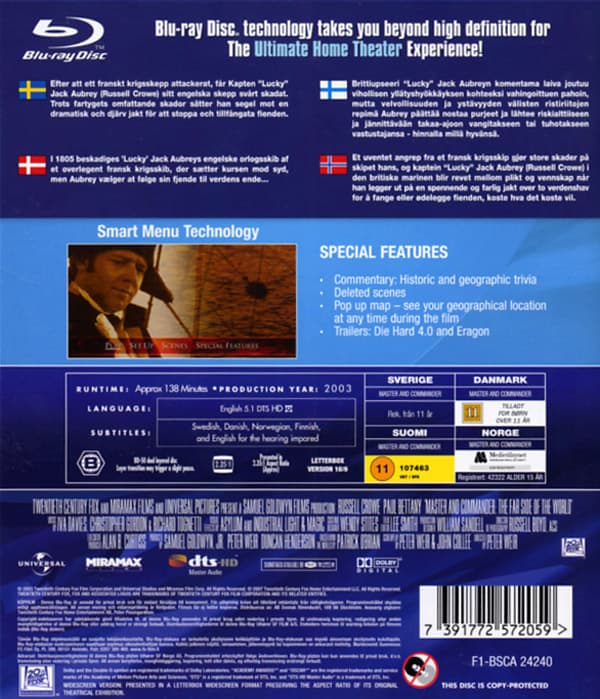 Master and Commander - Bortom världens ände (Blu-ray)