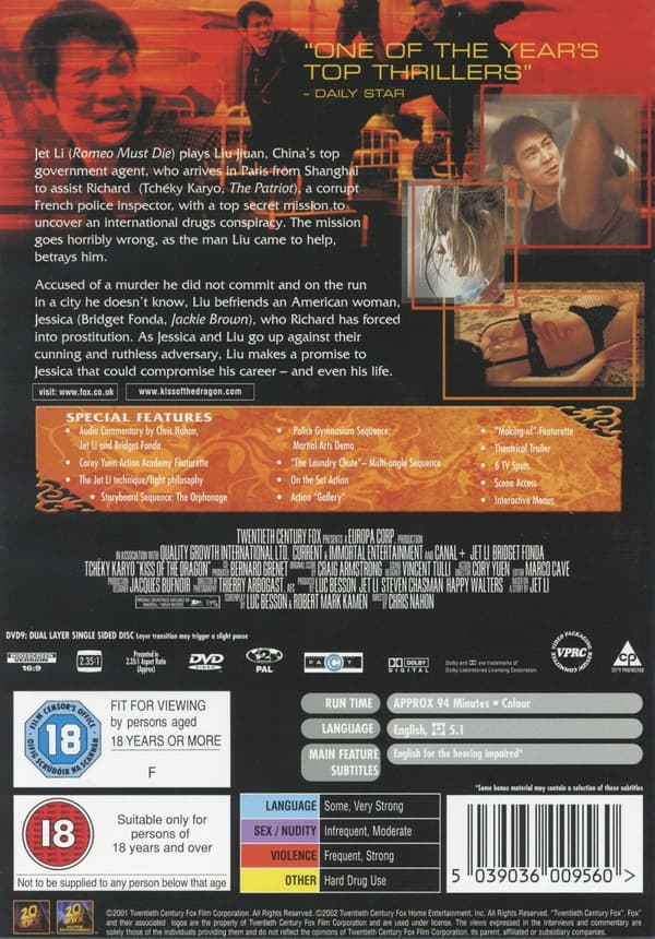 Kiss of the dragon (Ej svensk text) (DVD)