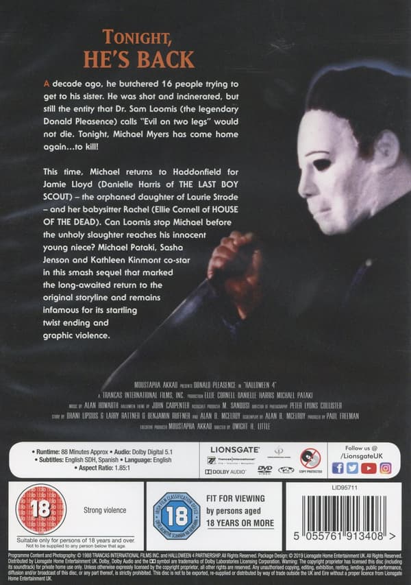 Halloween 4 / Återkomsten (Ej svensk text) (DVD)