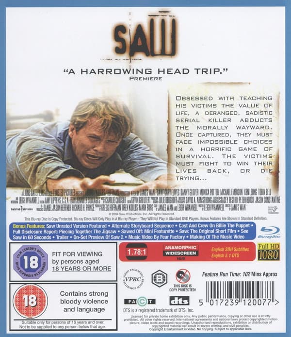 Saw 1 / Special Edition (Ej svensk text) (Blu-ray)