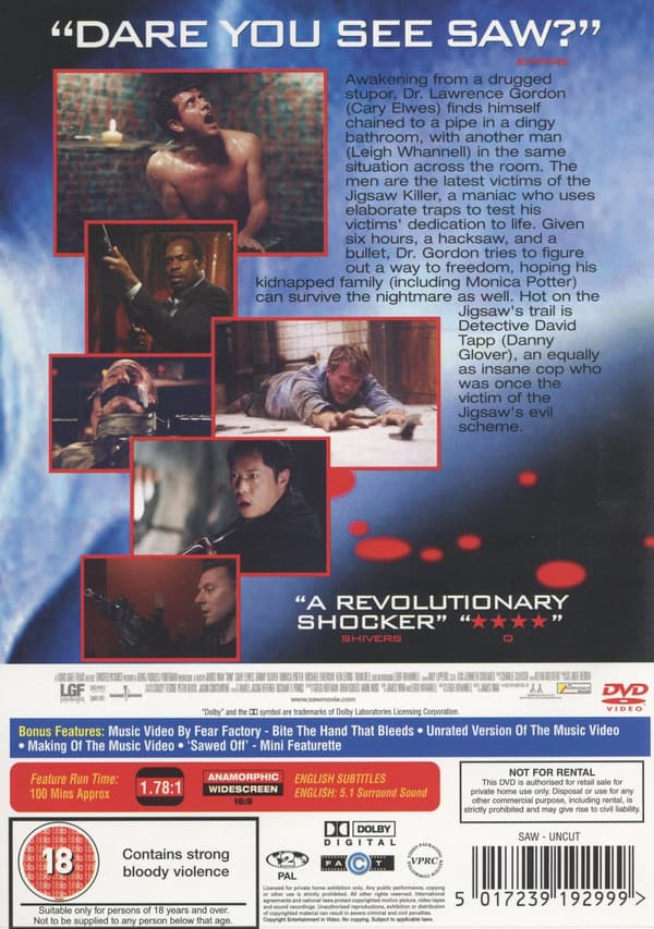 Saw 1 / Uncut version (Ej svensk text) (DVD)