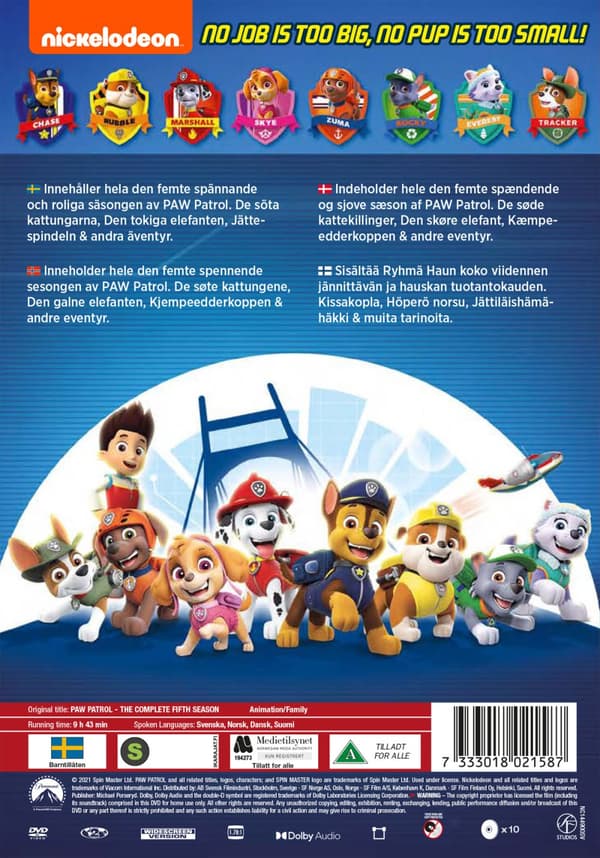 Paw Patrol / Säsong 5 (10 DVD)