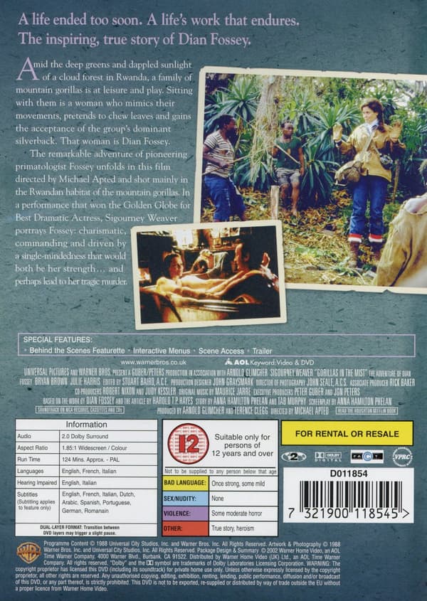 De dimhöljda bergens gorillor (Ej svensk text) (DVD)
