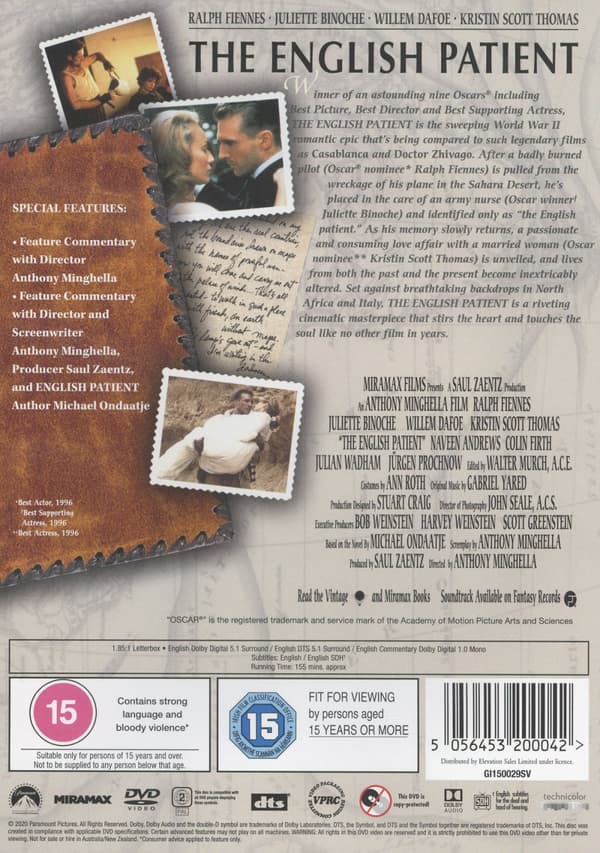 Den engelske patienten (Ej svensk text) (DVD)