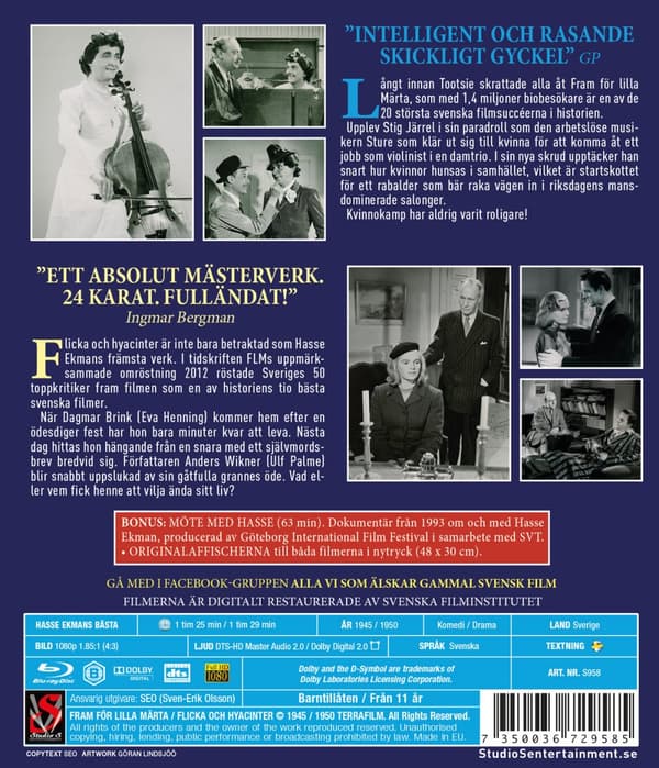 Hasse Ekmans bästa / Märta + Flicka & Hyacinter (Blu-ray)