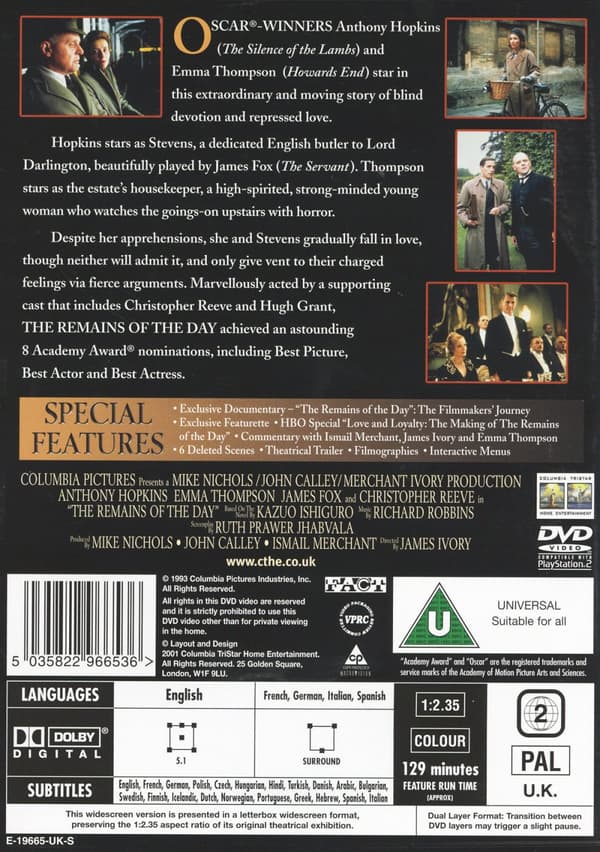 Återstoden av dagen (DVD)