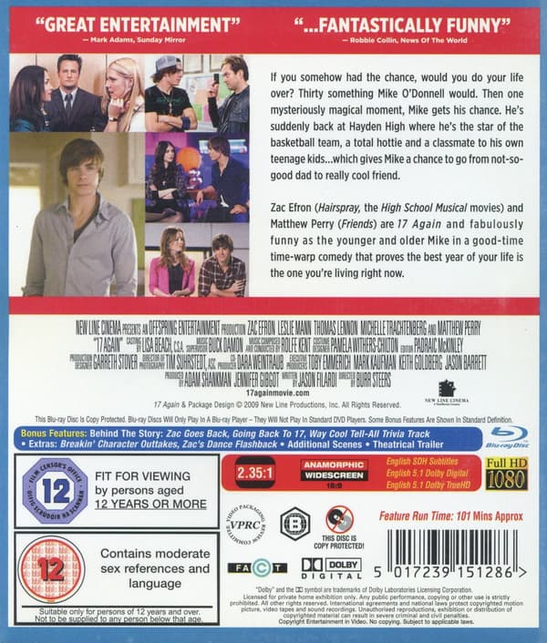 17 again (Ej svensk text) (Blu-ray)