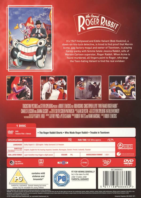 Vem satte dit Roger Rabbit? (DVD)