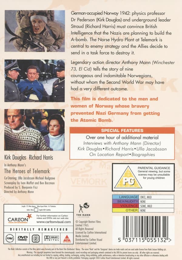Hjältarna från Telemarken (Ej svensk text) (DVD)