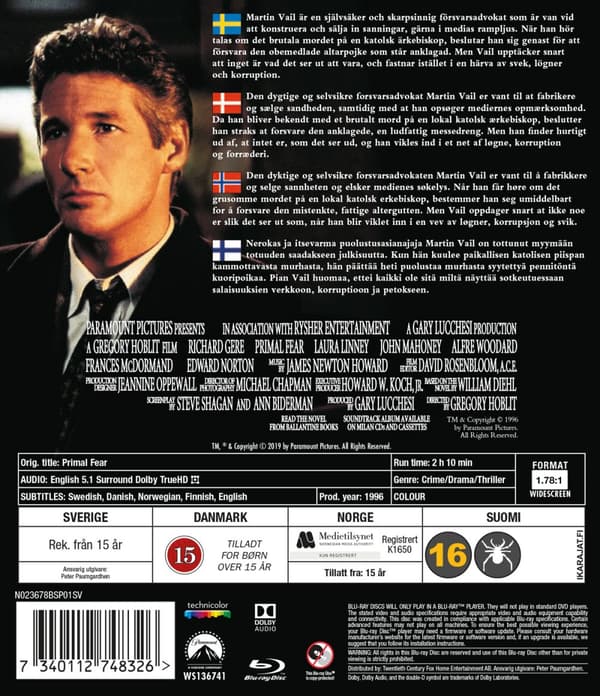 Primal fear (Blu-ray)