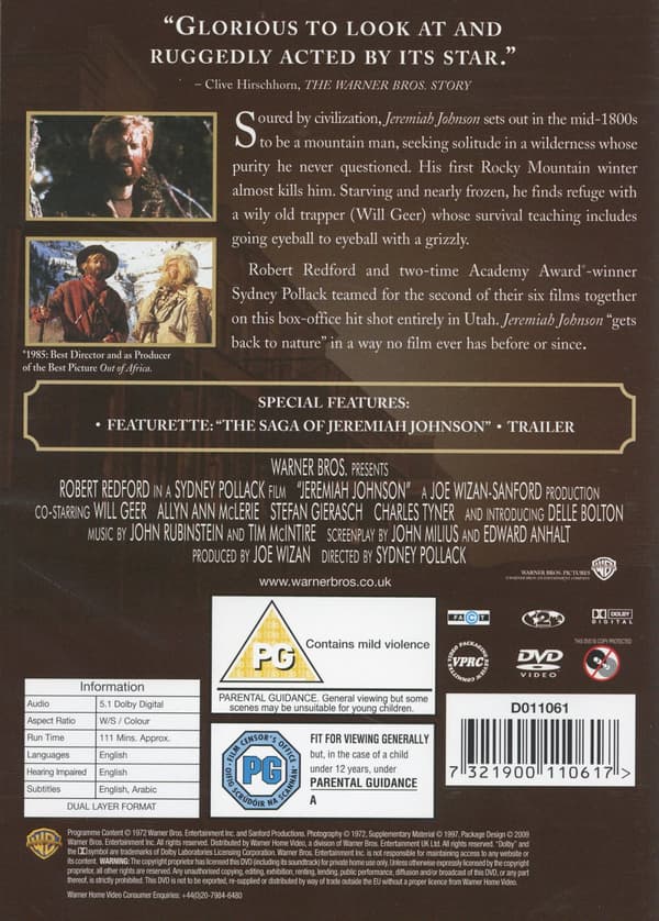 Jeremiah Johnson (Ej svensk text) (DVD)