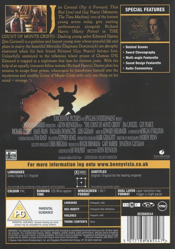 Greven av Monte Cristo (Ej svensk text) (DVD)