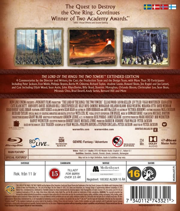 Sagan om de två tornen / Extended (2 Blu-ray)