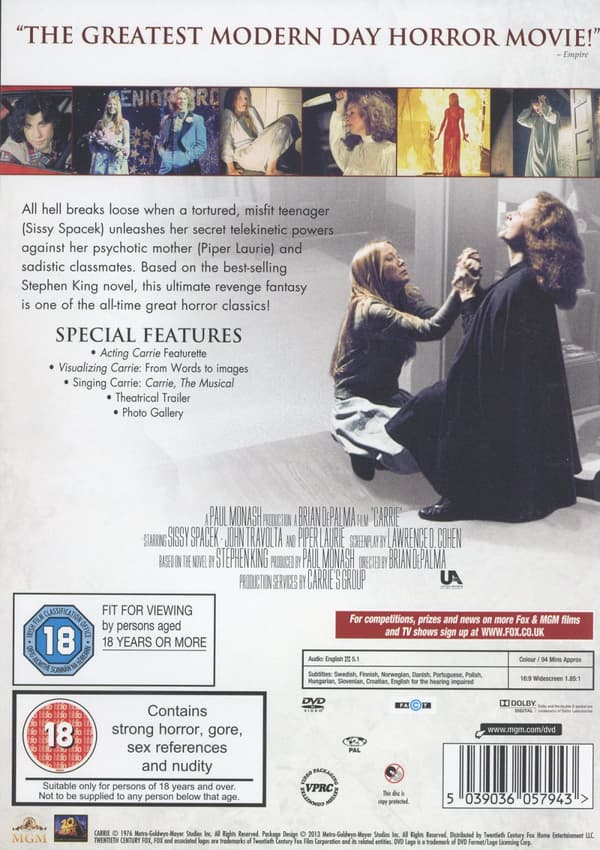 Carrie 1976 (Stephen King) (DVD)