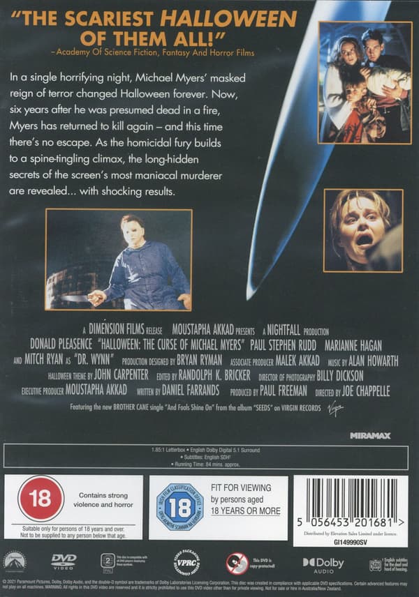 Halloween 6 (Ej svensk text) (DVD)