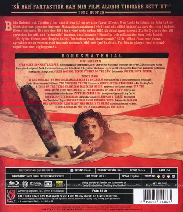 Motorsågsmassakern / 50-års jubileumsutgåva (Blu-ray + DVD)