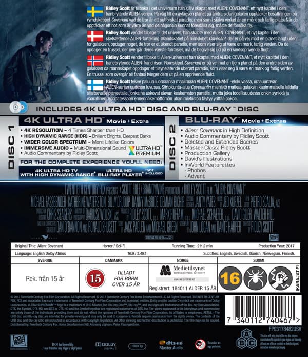 Alien: Covenant (4K Ultra HD + Blu-ray)