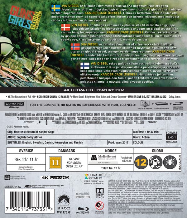 XXX - The return of Xander Cage (4K Ultra HD + Blu-ray)