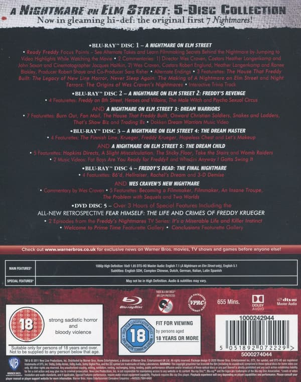 Terror på Elm Street 1-7 (Ej svensk text) (5 Blu-ray)