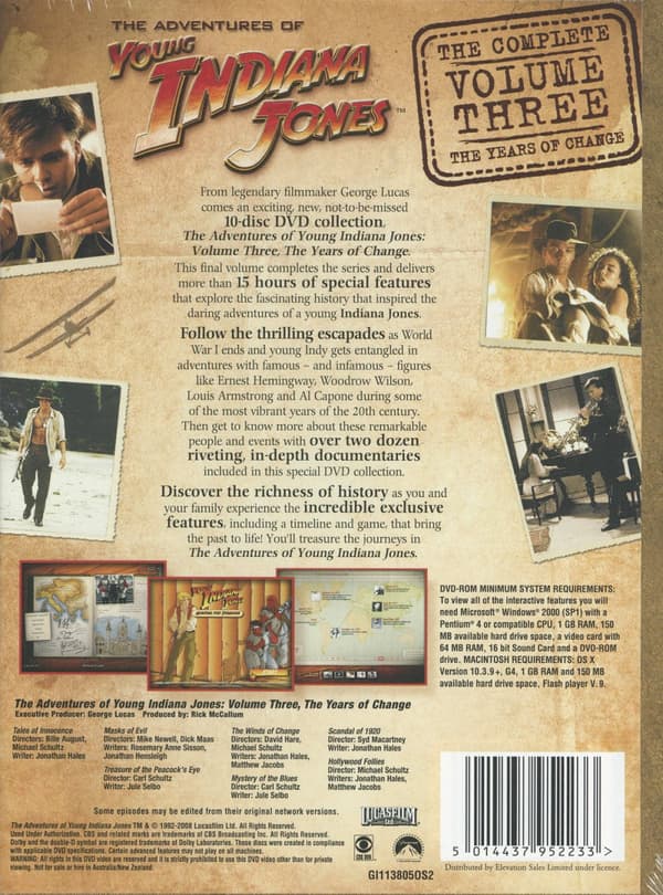Young Indiana Jones vol 3  (Ej svensk text) (10 DVD)
