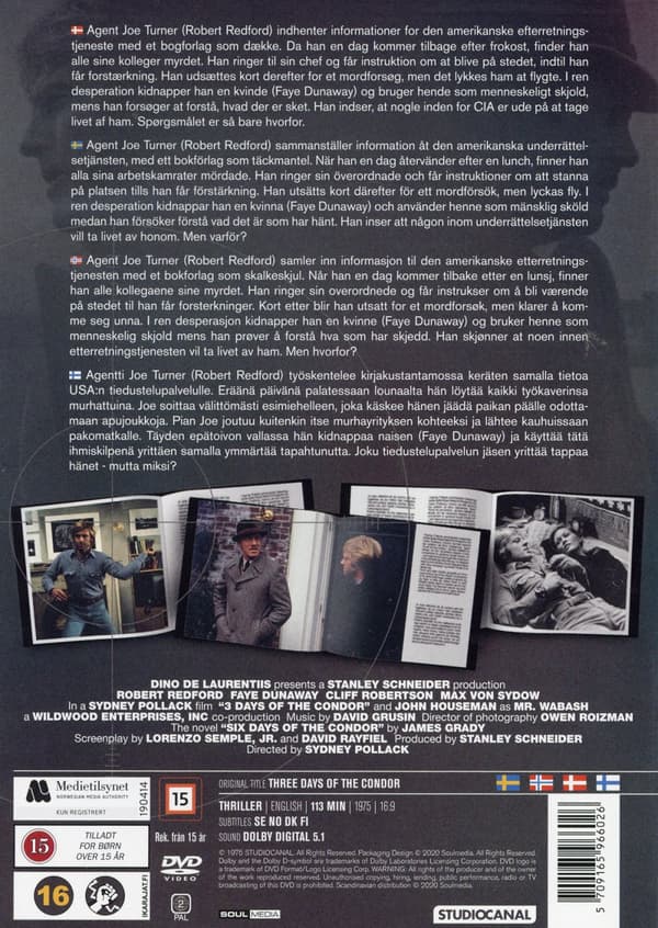 Tre dagar för Condor (DVD)