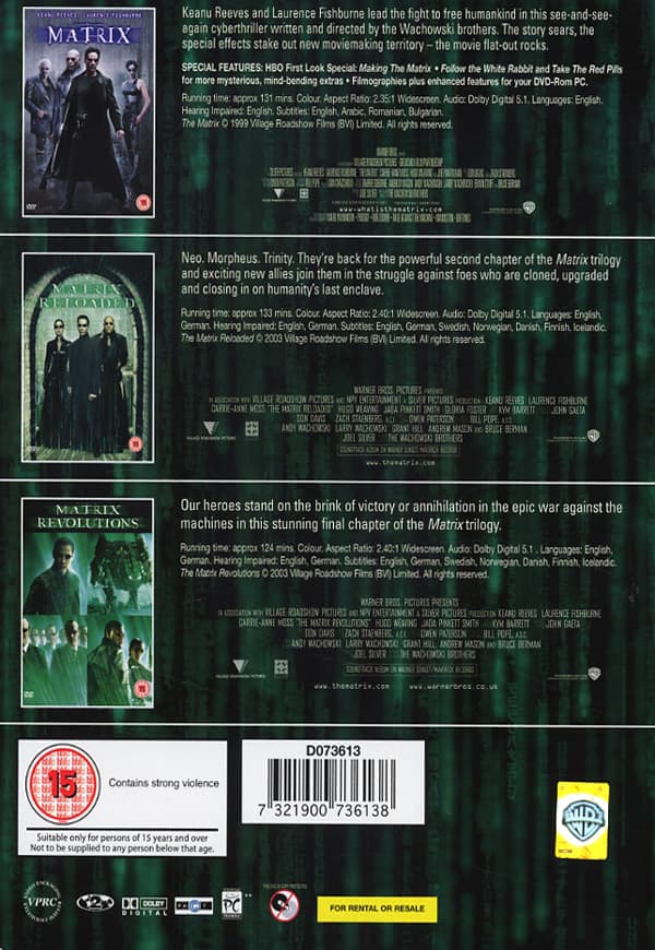 Matrix 1-3 (3 DVD)