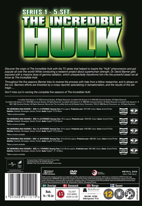 The Incredible Hulk / Complete series collection (23 DVD)