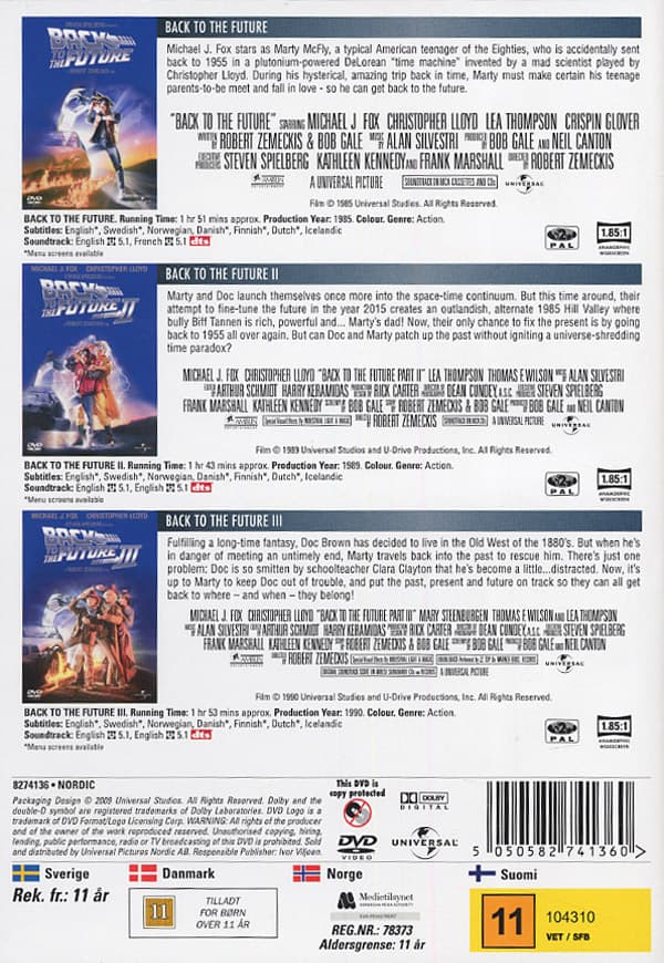 Tillbaka till framtiden 1-3 (3 DVD)