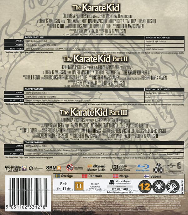 Karate Kid 1-3 (3 Blu-ray)