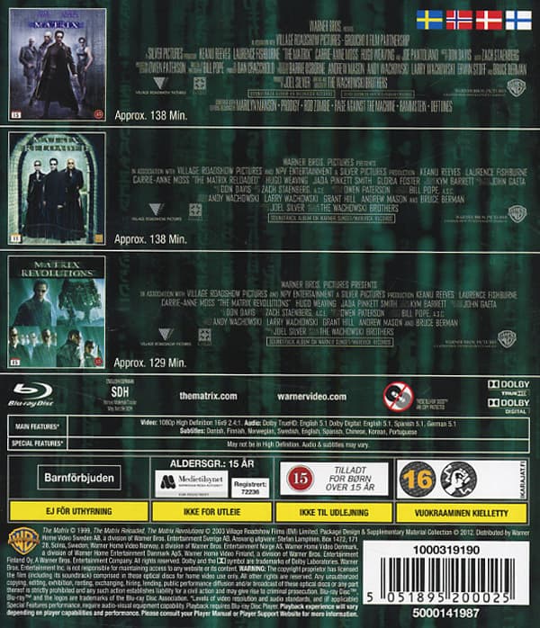 Matrix trilogy (3 Blu-ray)