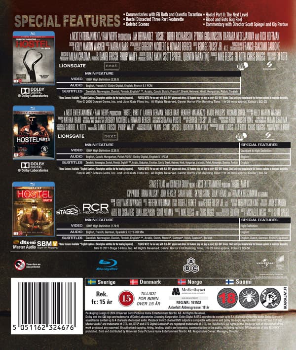 Hostel 1-3 (3 Blu-ray)