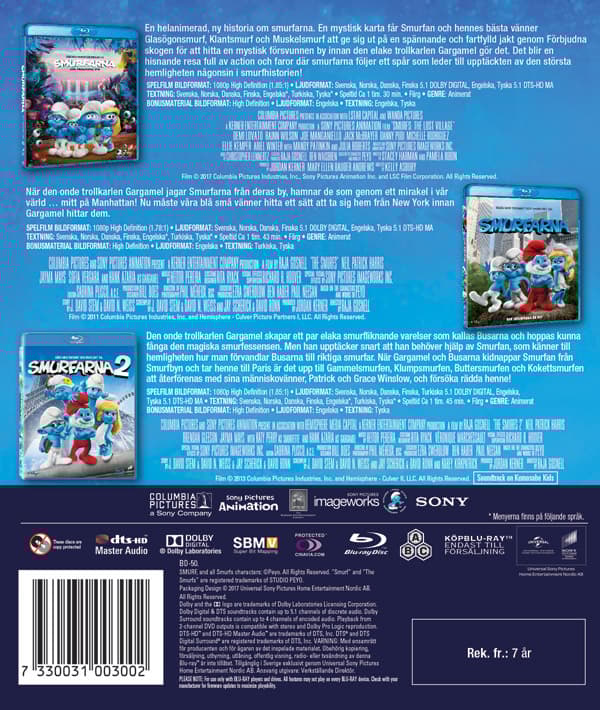 Smurfarna 1-3 (3 Blu-ray)