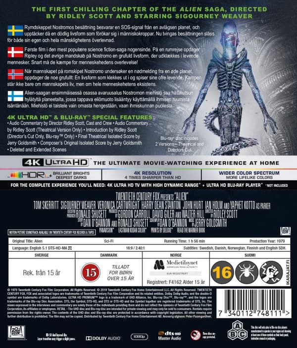 Alien 1 / Director's cut (4K Ultra HD + Blu-ray)