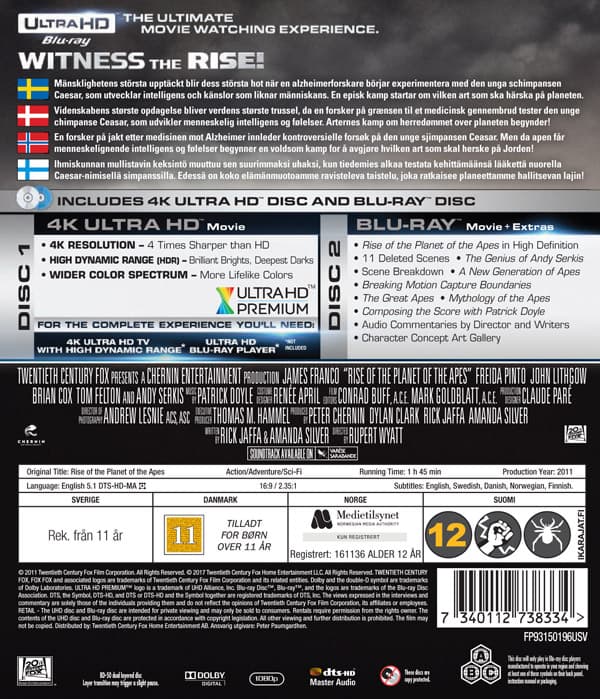 Rise of the planet of the apes (4K Ultra HD + Blu-ray)